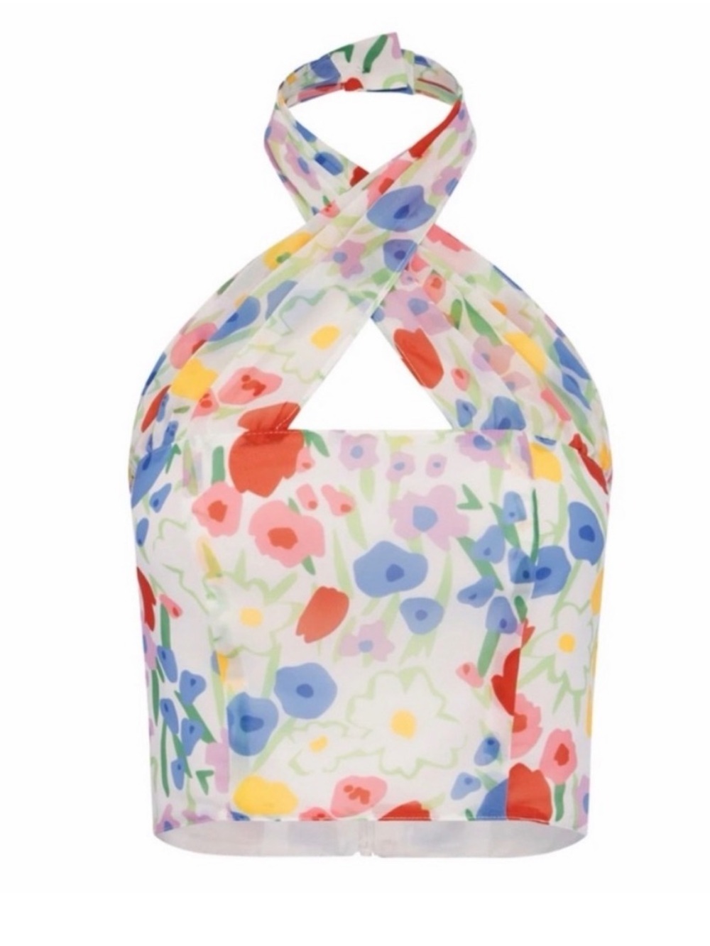 With Jean Floral Halter Top